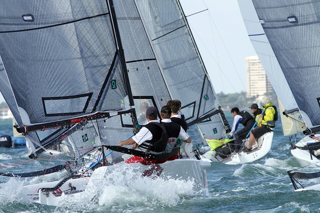 Michael Kiss Bacio works his way back up to the front of the fleet after an OCS - Audi Melges 20 U.S. National Championship 2011 © 2011 JOY | International Audi Melges 20 Class Association http://www.melges20.com